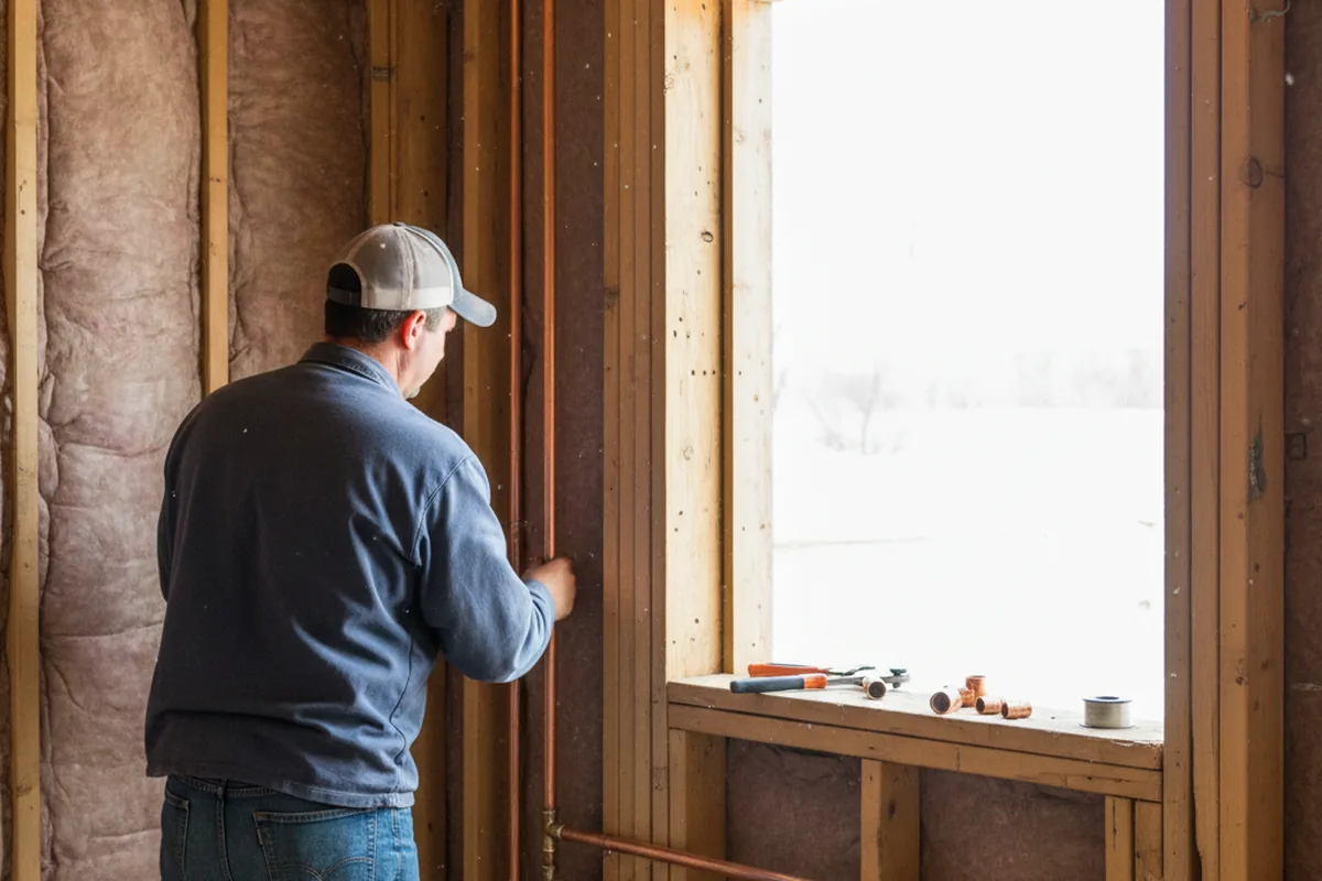 Licensed plumber running new copper supply lines in a Boulevard home