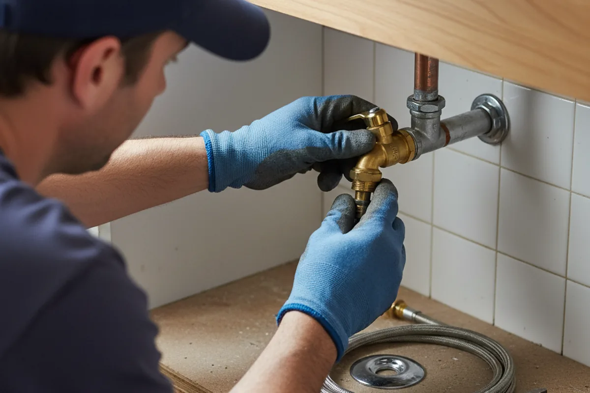 Shutoff valve and fitting work during Emergency Plumbing in Boulevard